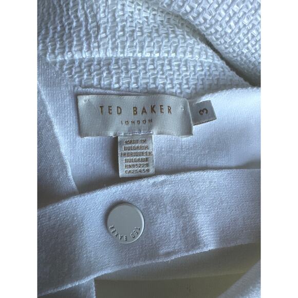 Ted Baker ANITRA WHITE Mini Dress open back size 3 USA size 8 - Picture 10 of 14